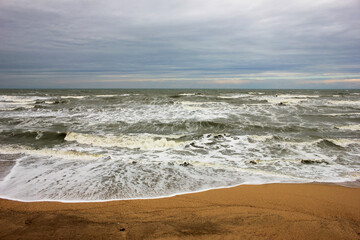 Stormy Caspian Sea.