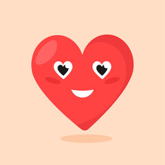 Cute heart character vector illustration. Love icon