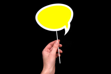 mock up blackboard in hand