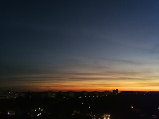 sunset over the city