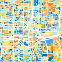 Art map of OklahomaCity, UnitedStates in Blue Orange