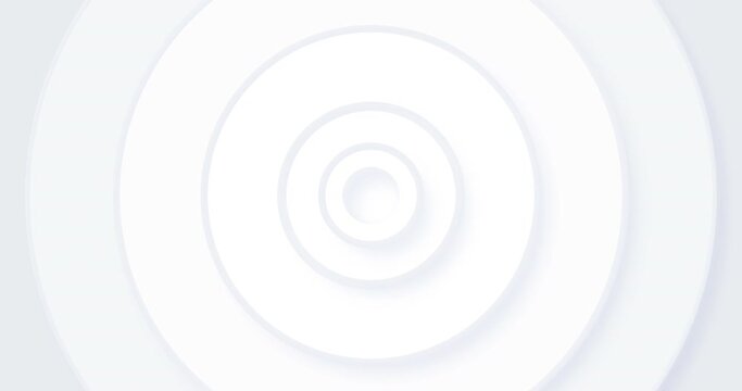 Animation of white concentric circles pulsating on seamless loop