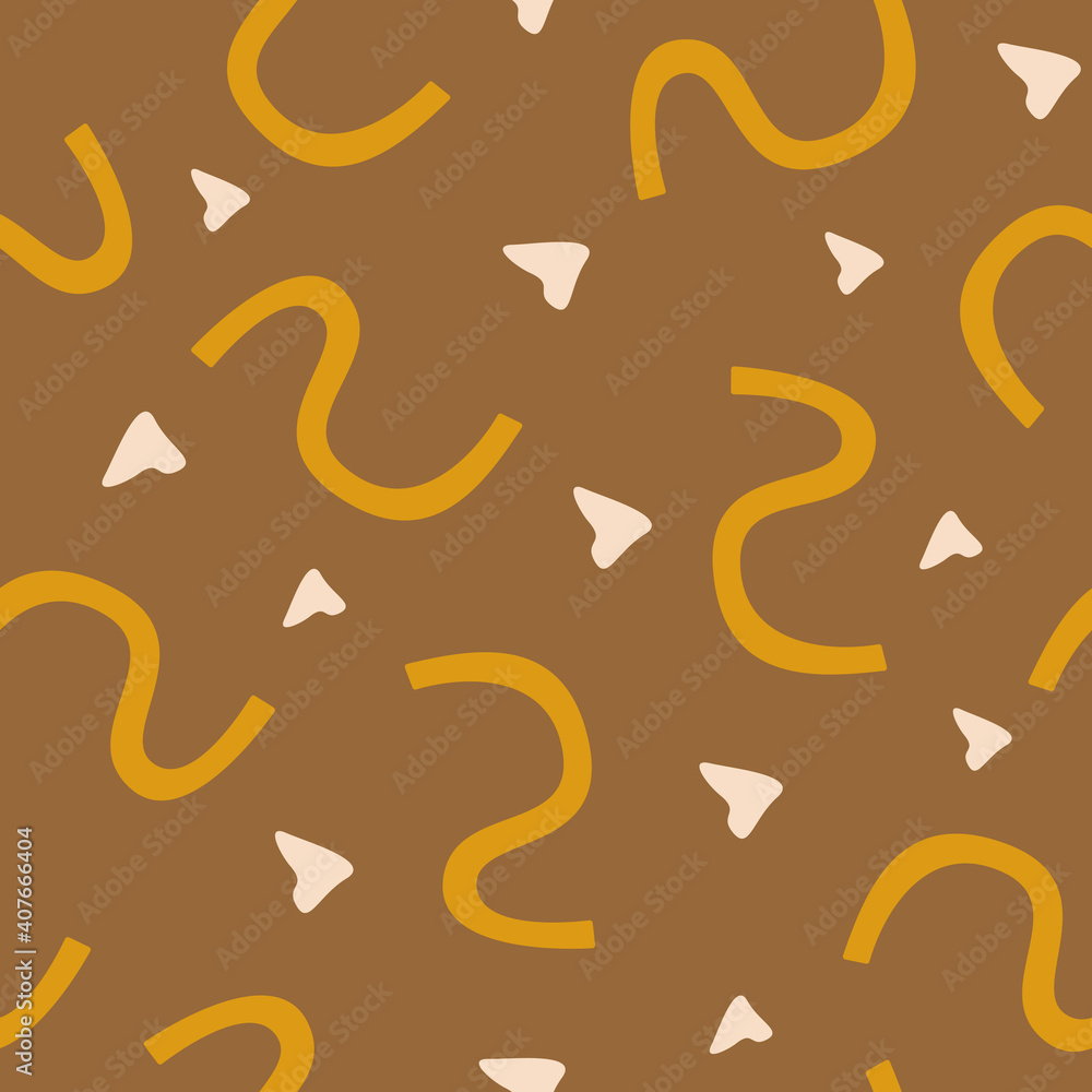 Poster Vector seamless pattern of abstract various shapes in flat style . Trendy organic and minimalistic design for banner, cover, wallpaper, stories background decoration. EPS 10	
