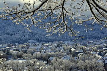 Freiburg im Winter mit Schnee
