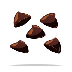 Chocolate chips ingredient vector isolated illustration