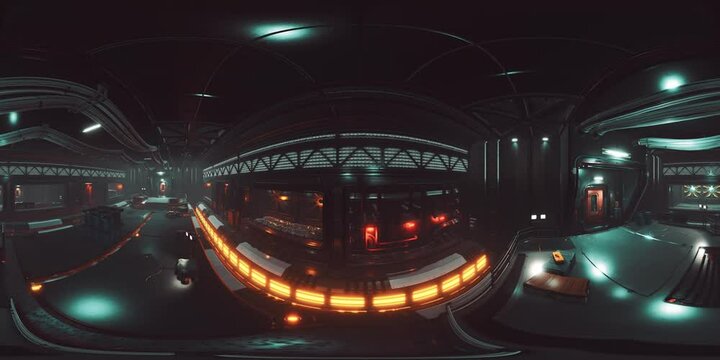 vr360 view of spaceship interior