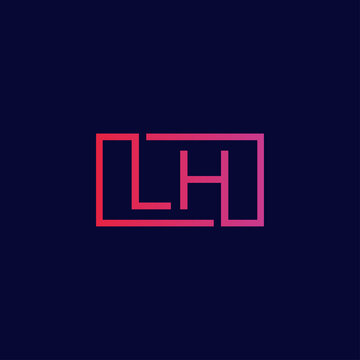 Creative initial letter LH square logo design concept vector