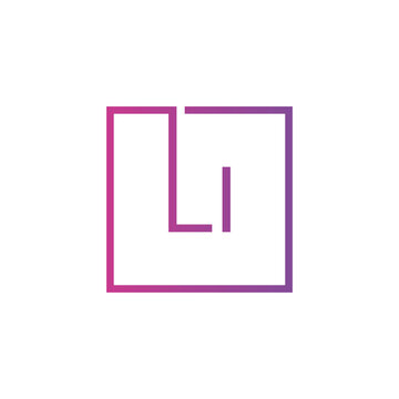 Creative initial letter LI square logo design concept vector