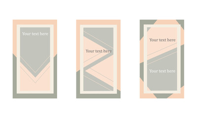 Geometric backgrounds for social media templates. Instagram Story Templates. Highlights backgrounds for Instagram.