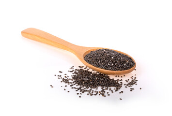 Chia seeds on white background