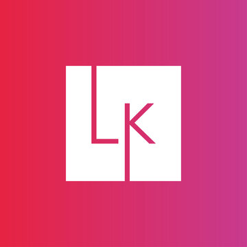 Creative initial letter LK square logo design concept vector