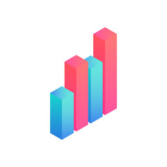 isometric 3D data graphs icon