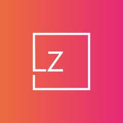 Creative initial letter LZ square logo design concept vector