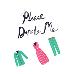 Please donate me - cute hand drawn lettering quote.