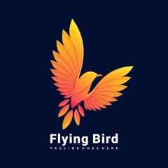 colorful Flying Bird logo illustration vector template