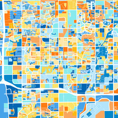 Art map of Chandler, UnitedStates in Blue Orange