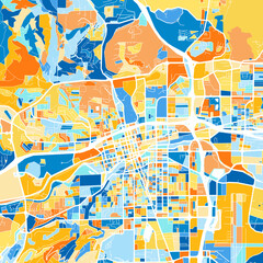 Art map of Reno, UnitedStates in Blue Orange