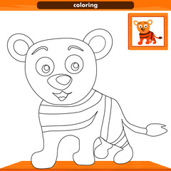 coloring, coloring according to the picture in a small box