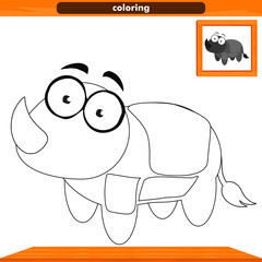 coloring, coloring according to the picture in a small box