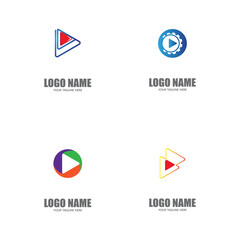 Set Play Logo Template vector icon illustration design
