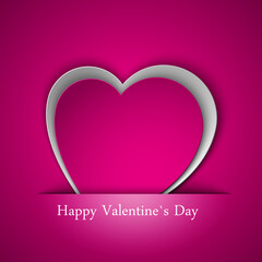 Rose Heart from paper Valentines day card ackground illustration