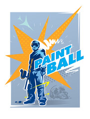 illustration on the topic paintball - obrazy, fototapety, plakaty