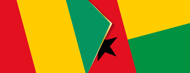 Guinea and Guinea-Bissau flags, two vector flags.