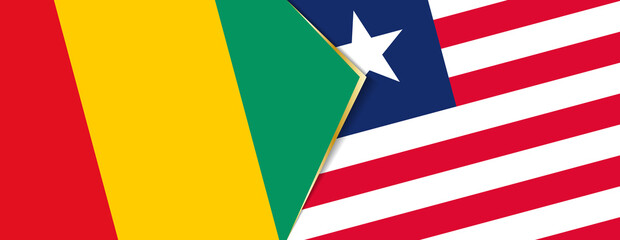 Guinea and Liberia flags, two vector flags.