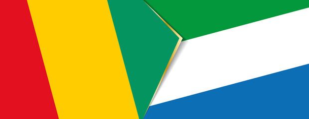 Guinea and Sierra Leone flags, two vector flags.