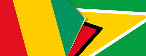 Guinea and Guyana flags, two vector flags.
