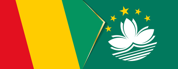 Guinea and Macau flags, two vector flags.