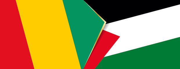 Guinea and Palestine flags, two vector flags.