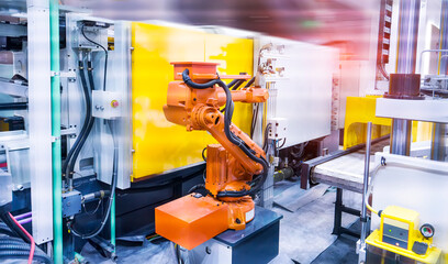 Automatic robot in a smart casting factory.