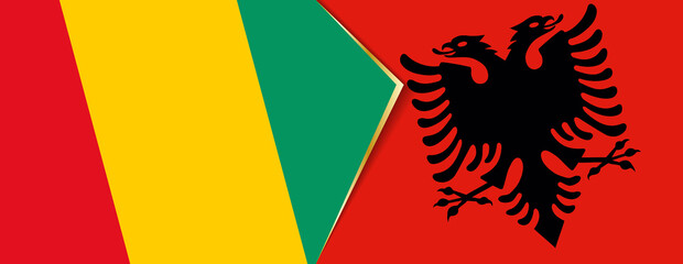 Guinea and Albania flags, two vector flags.