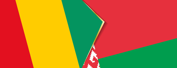 Guinea and Belarus flags, two vector flags.