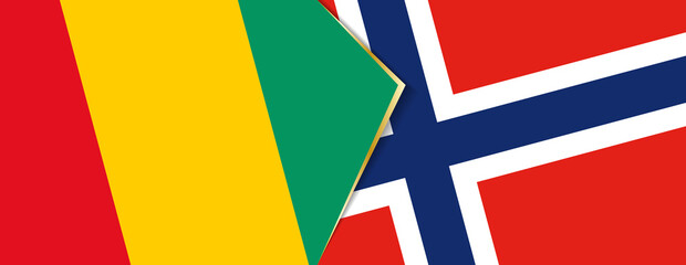 Guinea and Norway flags, two vector flags.