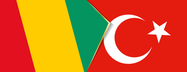 Guinea and Turkey flags, two vector flags.