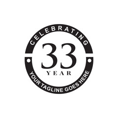 33th year anniversary logo design template