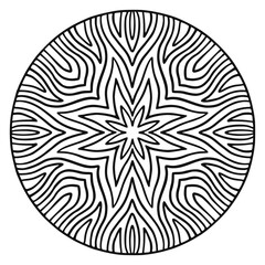 Detailed mandala rounded ornament for carpet design