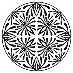 Detailed mandala rounded ornament for carpet design - 407679269