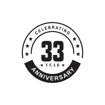 33th year anniversary logo design template
