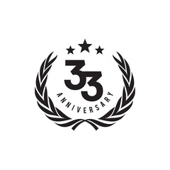 33th year anniversary logo design template