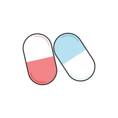 Capsule cartoon vector. Capsule on white background.