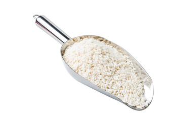 organic white rice wooden spoon glutinous rice sticky ric