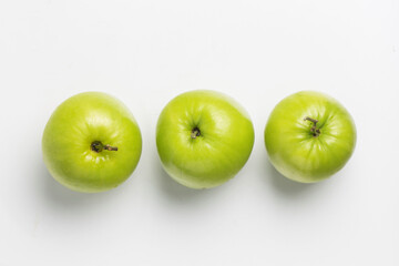 top view three fresh apples