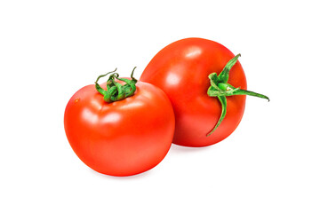 one fresh red tomato isolated white