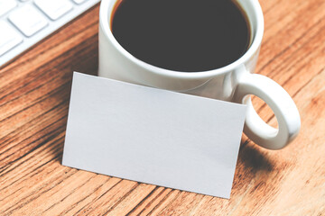 blank business cards cup coffee wooden table corporate stationary branding mock up (1)
