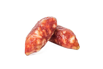 smoked sausage white background
