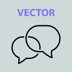 Naklejka premium Message Icon, Chat Bubble Editable stroke. Communication linear icon. The symbol can denote Dialogue, speak. Vector illustration Isolated