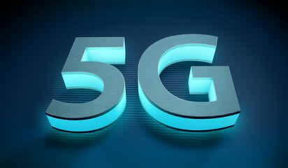 5 G symbol, concept of internet connection technology